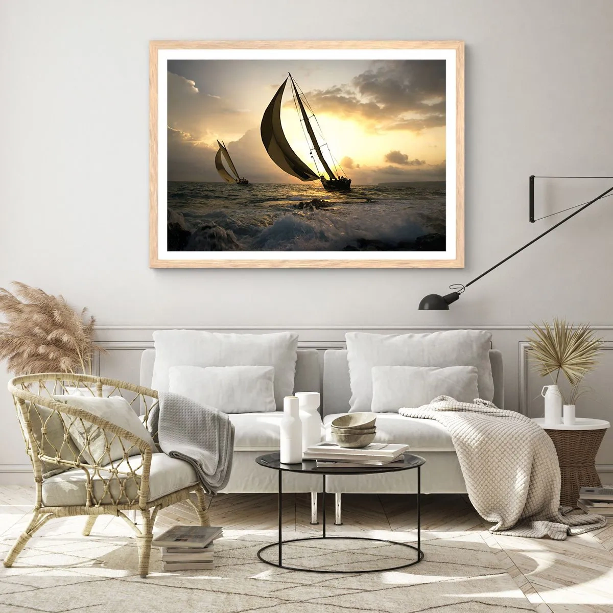 Plakat w ramie jasny dąb - Z wiatrem i pod wiatr - 50x40 cm