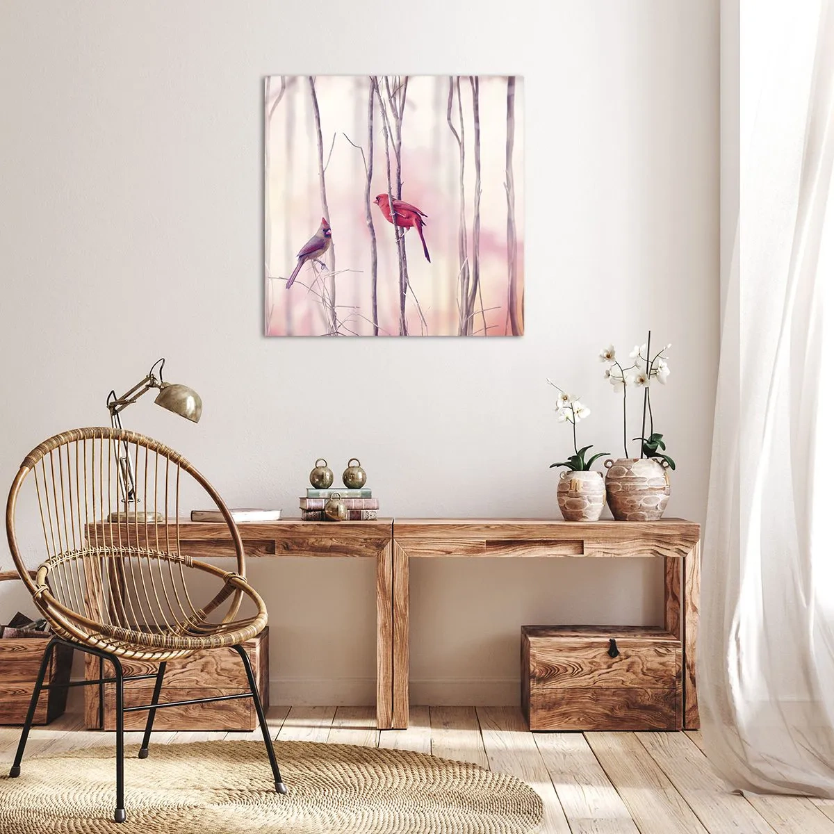 Obraz na płótnie - Opowieść różowego lasu - 50x50 cm