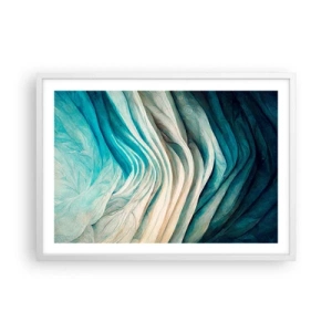 Plakat w białej ramie - Błękitne nienasycenie - 70x50 cm