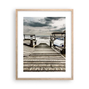 Plakat w ramie jasny dąb - Plaża północy - 40x50 cm