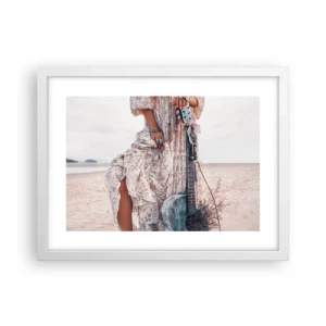 Plakat w białej ramie - Dzieci kwiaty w drodze - 40x30 cm