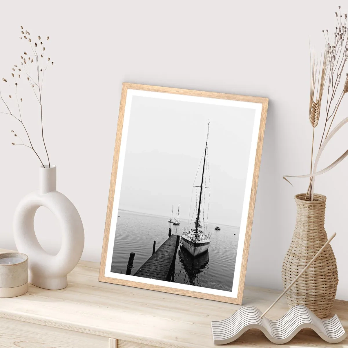 Plakat w ramie jasny dąb - Gotowy do drogi - 70x100 cm