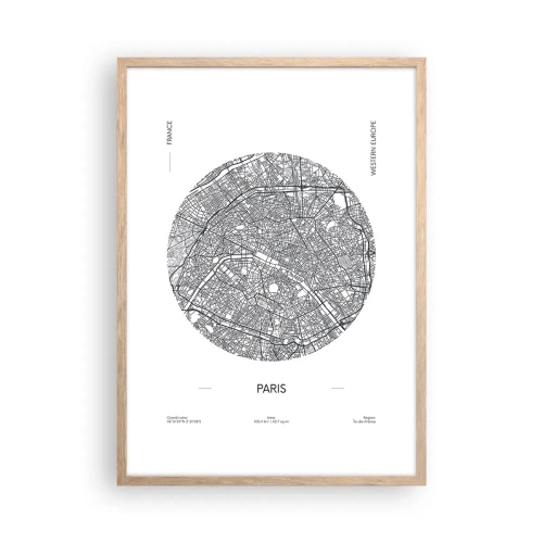 Plakat w ramie jasny dąb - Anatomia Paryża - 50x70 cm