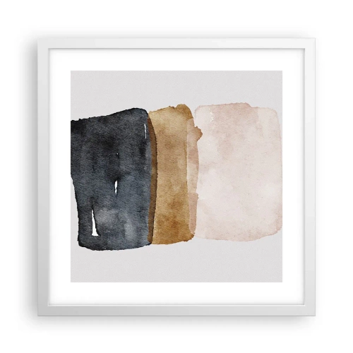 Plakat w białej ramie - Kompozycja barw ziemi - 40x40 cm