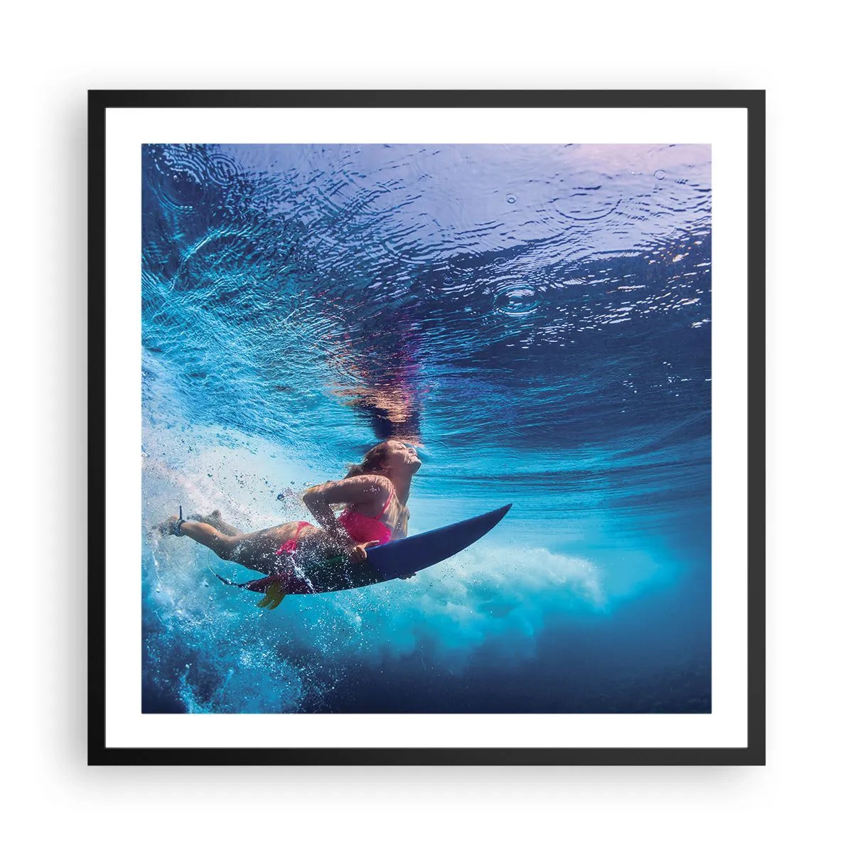 Plakat w czarnej ramie - Głębia radości - 60x60 cm