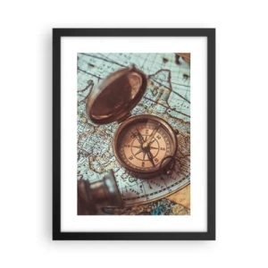 Plakat w czarnej ramie - Dla poszukiwacza przygód - 30x40 cm