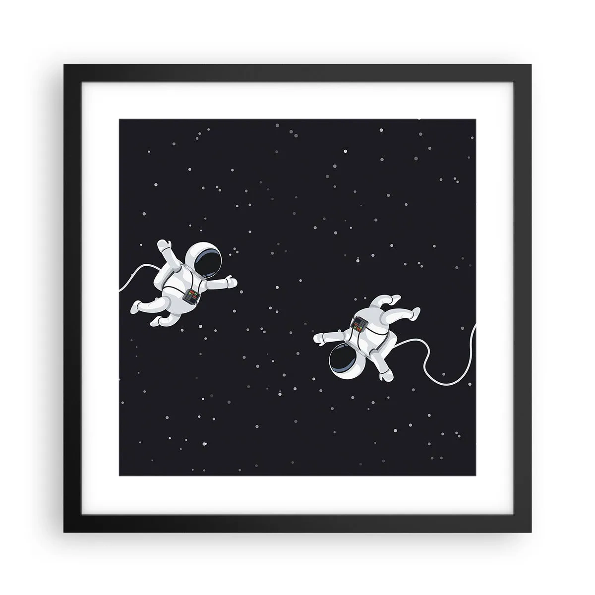 Plakat w czarnej ramie - Kosmiczny pląs - 40x40 cm