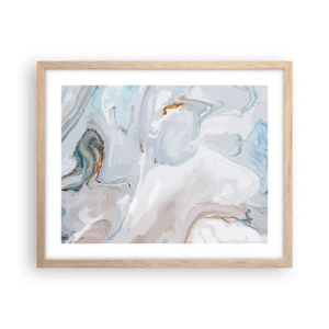 Plakat w ramie jasny dąb - Biel wypiętrzona - 50x40 cm