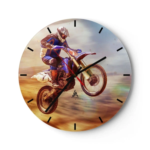 Zegar ścienny - Motocyklowy zawrót głowy - 40x40 cm