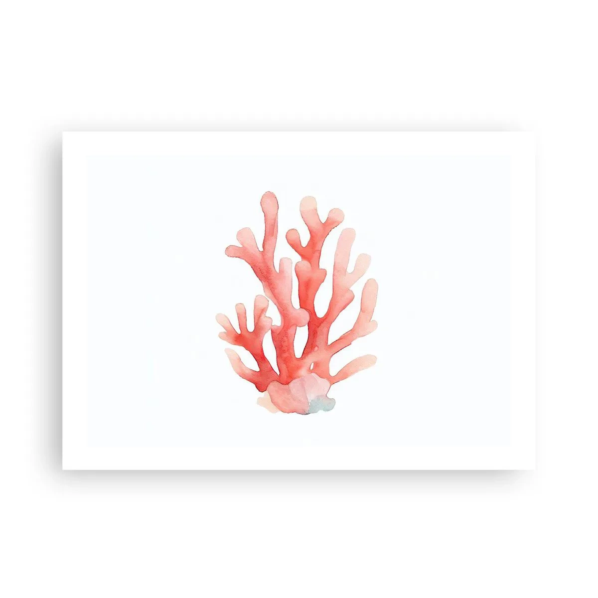 Plakat - Koral koloru koralowego - 70x50 cm