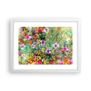 Plakat w białej ramie - W kwiaty na zatracenie - 40x30 cm