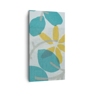 Obraz na płótnie - Wśród lazurowych liści - 45x80 cm