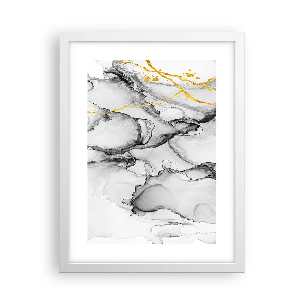 Plakat w białej ramie - Kompozycja z motywem złota - 30x40 cm