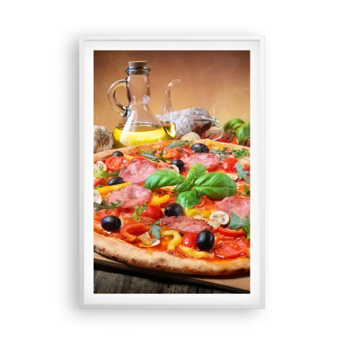 Plakat w białej ramie - Z prawdziwie włoskim smakiem - 61x91 cm