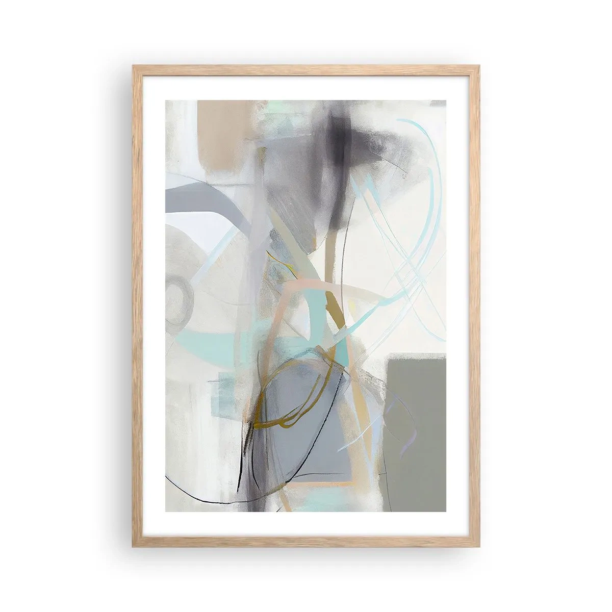 Plakat w ramie jasny dąb - Abstrakcja zamglona - 50x70 cm