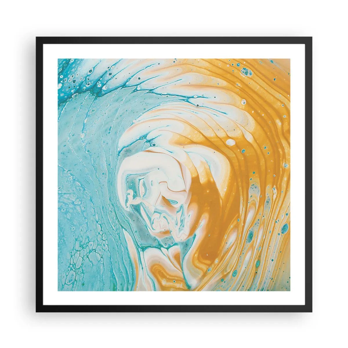 Plakat w czarnej ramie - Pastelowy wir - 60x60 cm