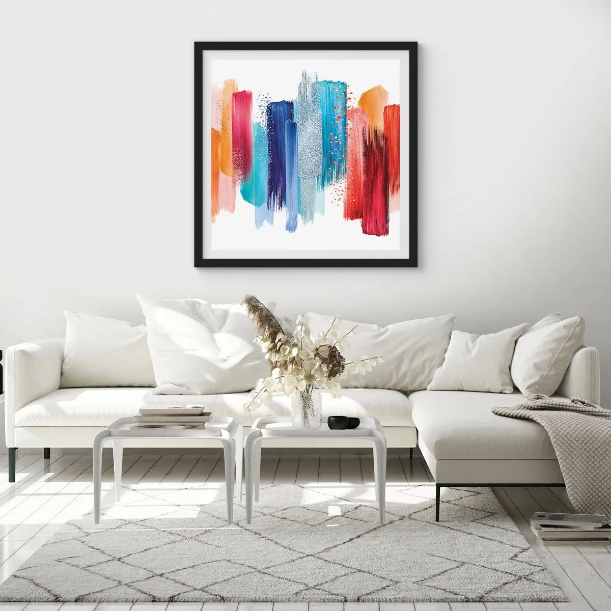 Plakat w czarnej ramie - W górę i w dół  - 60x60 cm
