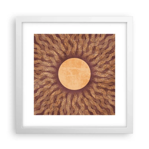 Plakat w białej ramie - Ikona słońca - 30x30 cm