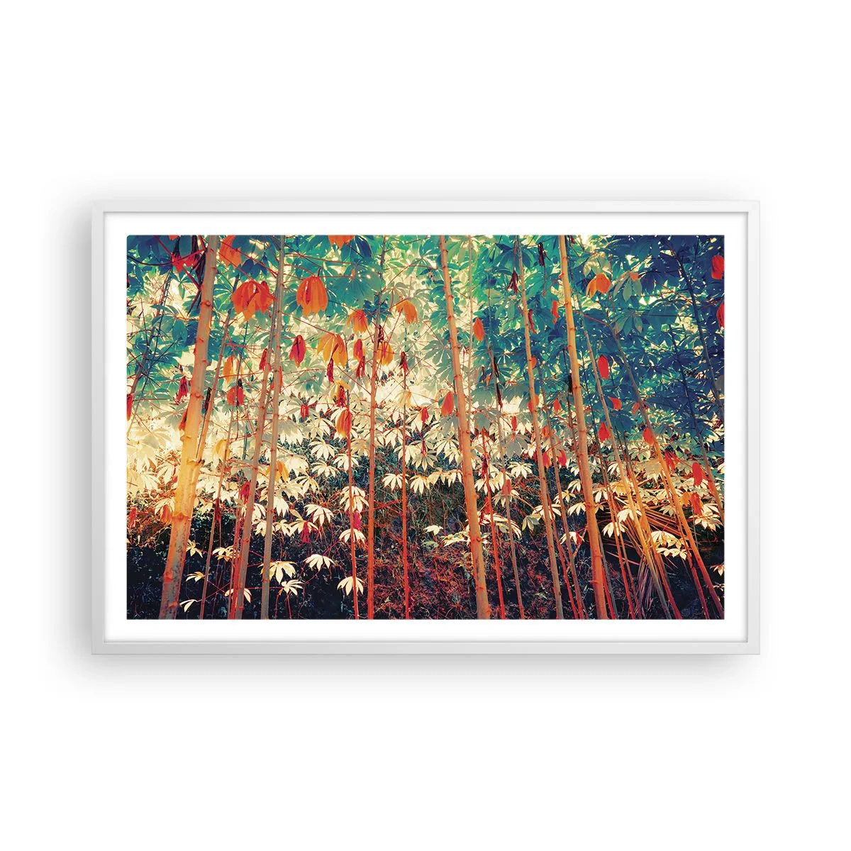 Plakat w białej ramie - Tajemne życie liści - 91x61 cm