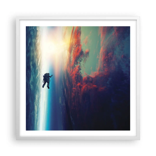 Plakat w białej ramie - Mierzyć się ze wszechświatem - 60x60 cm