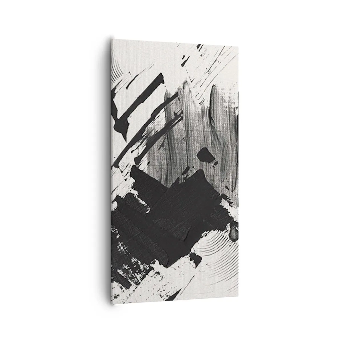 Obraz na płótnie - Abstrakcja – ekspresja czerni - 65x120 cm