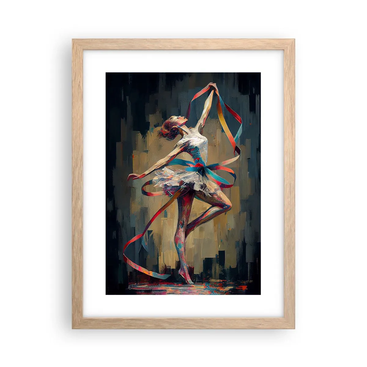 Plakat w ramie jasny dąb - Taniec ze wstęgą - 30x40 cm