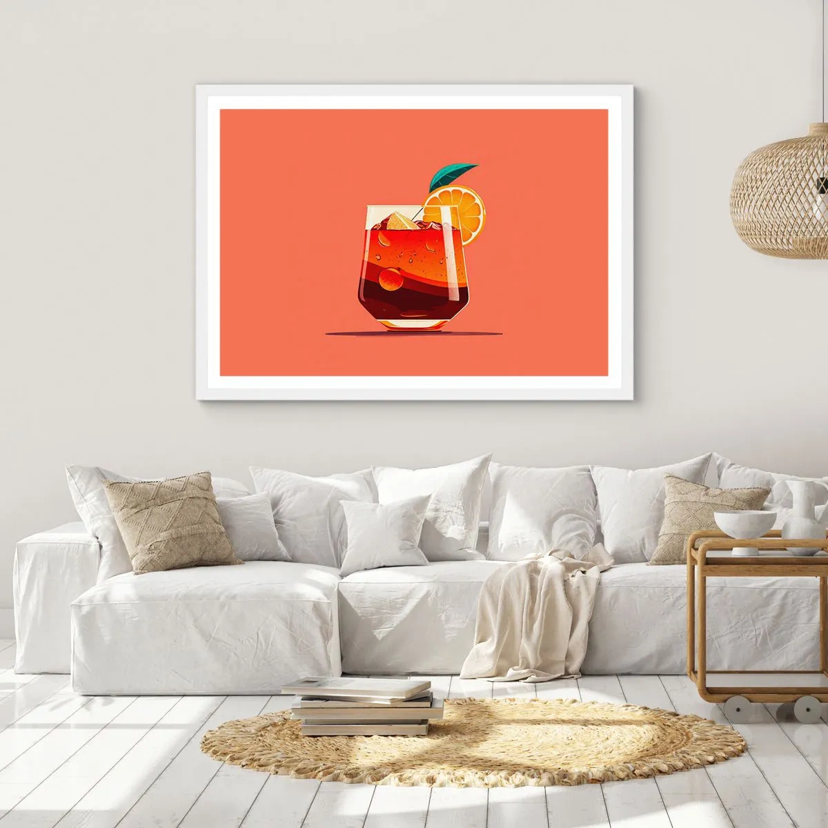 Plakat w białej ramie - Letnie orzeźwienie - 100x70 cm