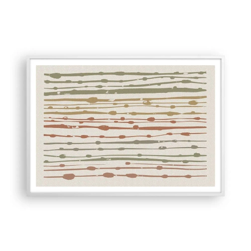 Plakat w białej ramie - Muzyczny zapis barw - 100x70 cm