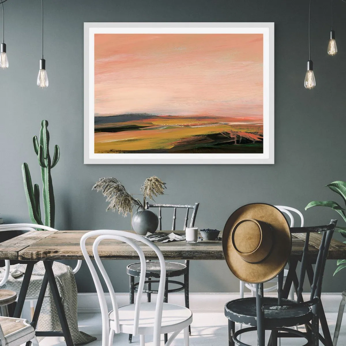 Plakat w białej ramie - W różowej tonacji - 50x40 cm