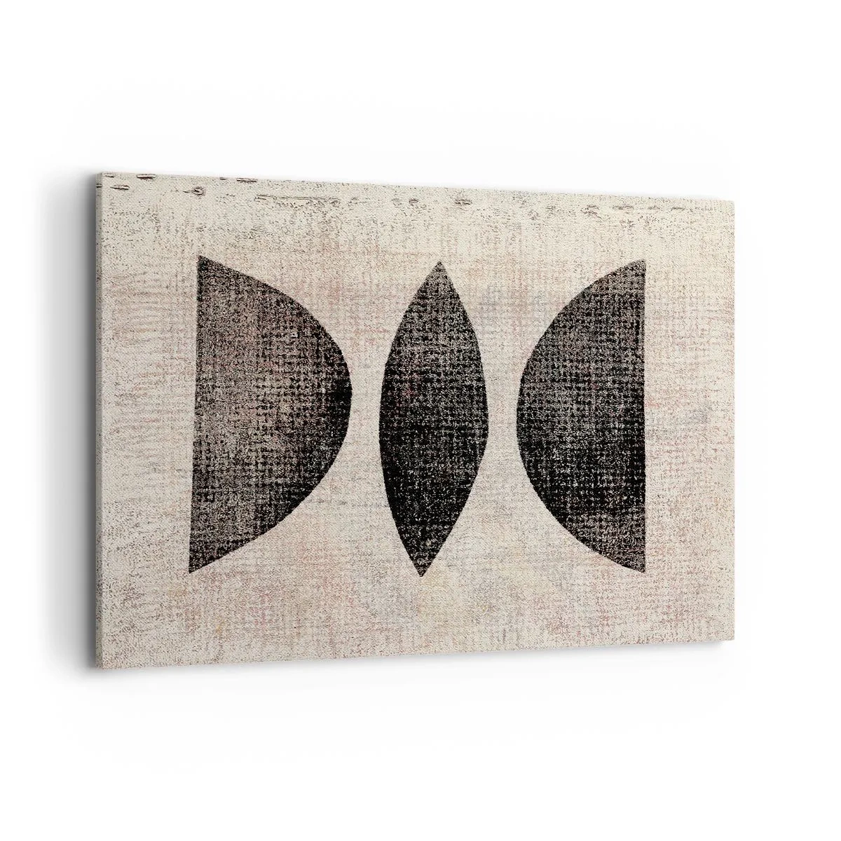 Obraz na płótnie - Etniczne kształty w ciemnych tonacjach na jasnym tle - 100x70cm - Etniczna abstrakcja - Nowoczesna dekoracja ścienna do salonu, kuchni i sypialni ARTTOR