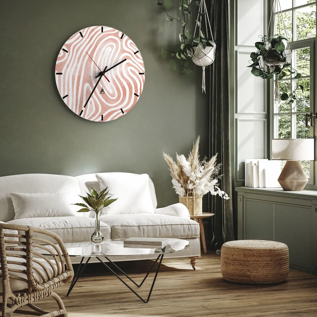 Zegar ścienny - W koralowym labiryncie - 40x40 cm