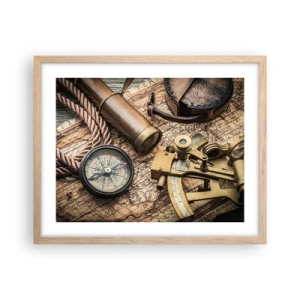 Plakat w ramie jasny dąb - Wyznacz kurs - 50x40 cm
