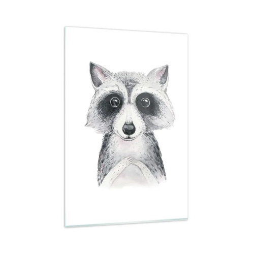 Obraz na szkle - Uroczy portret szopa na białym tle - 80x120cm - Chwila na wzruszenie - Nowoczesna dekoracja ścienna do salonu i sypialni ARTTOR