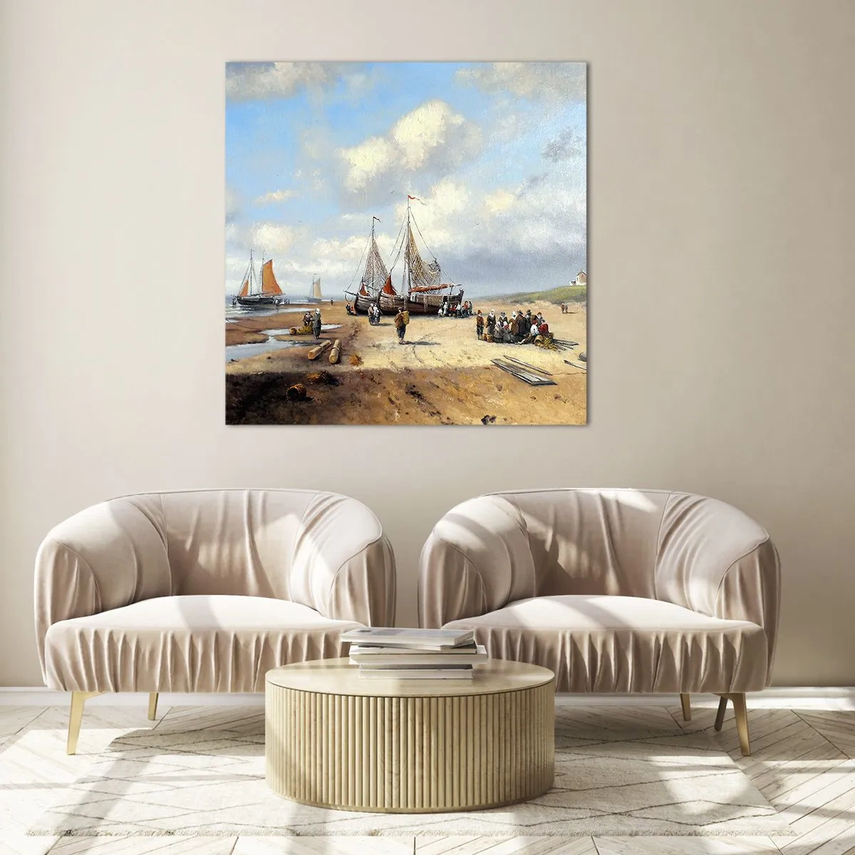 Obraz na szkle - Po udanym połowie - 30x30 cm