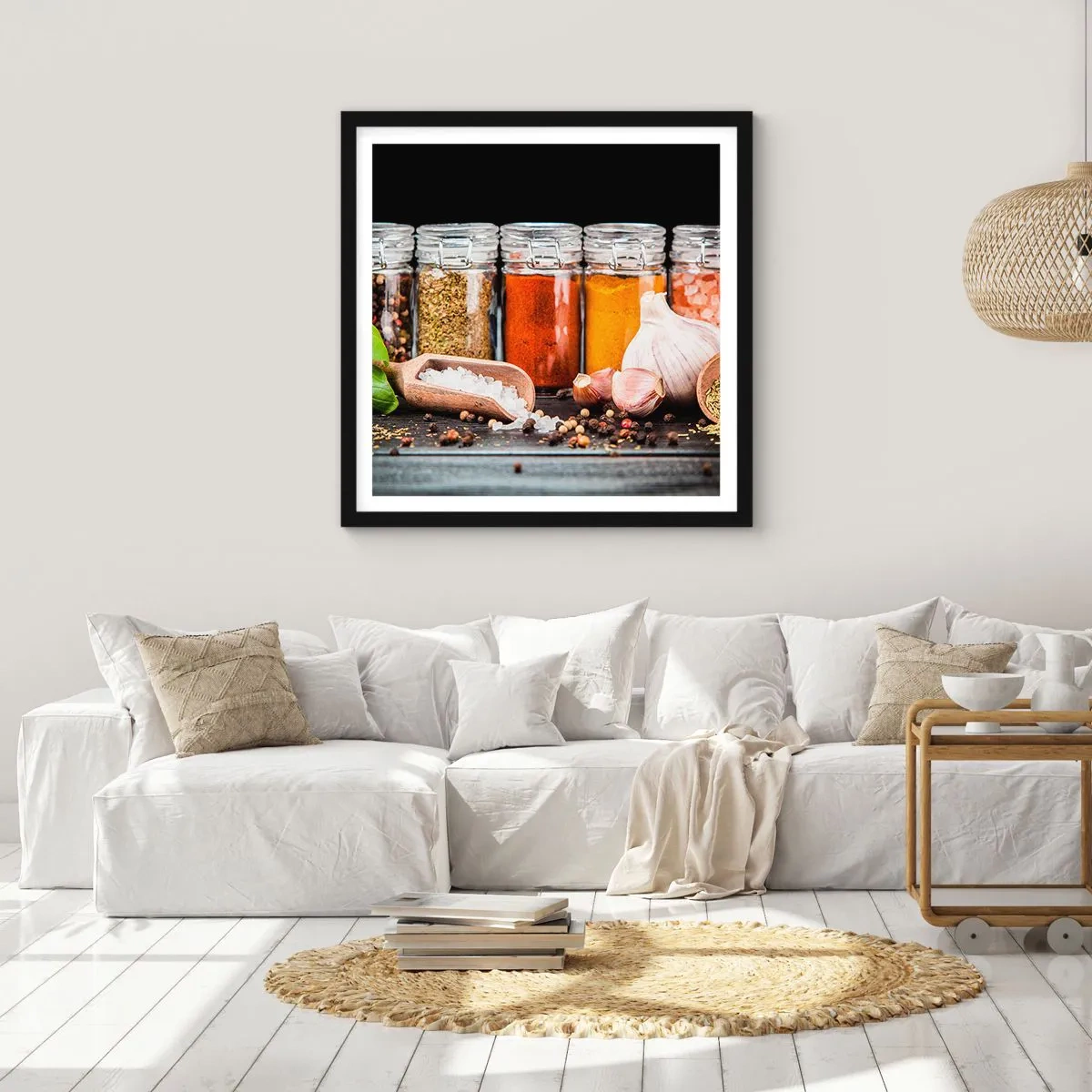 Plakat w czarnej ramie - Żeby życie miało smak - 50x50 cm