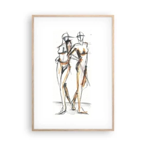 Plakat w ramie jasny dąb - Studium wdzięku - 70x100 cm