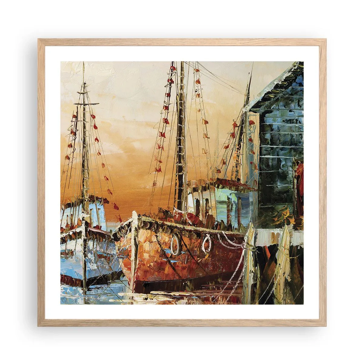 Plakat w ramie jasny dąb - Spokojny powrót - 60x60 cm