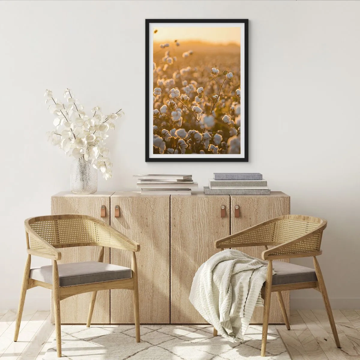 Plakat w czarnej ramie - Puszyste pole - 30x40 cm