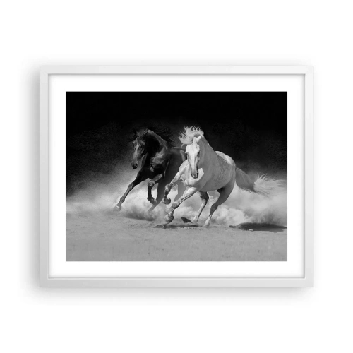 Plakat w białej ramie - Galop wolności - 50x40 cm