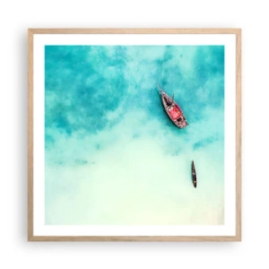 Plakat w ramie jasny dąb - Bo na plażach Zanzibaru, kiedy nadmiar wód… - 60x60 cm
