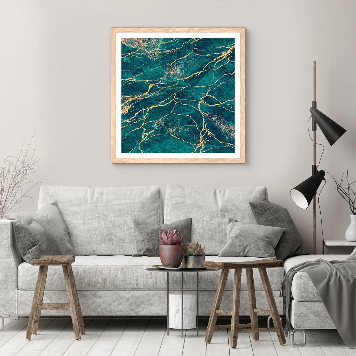 Plakat w ramie jasny dąb - Żyła złota - 30x30 cm