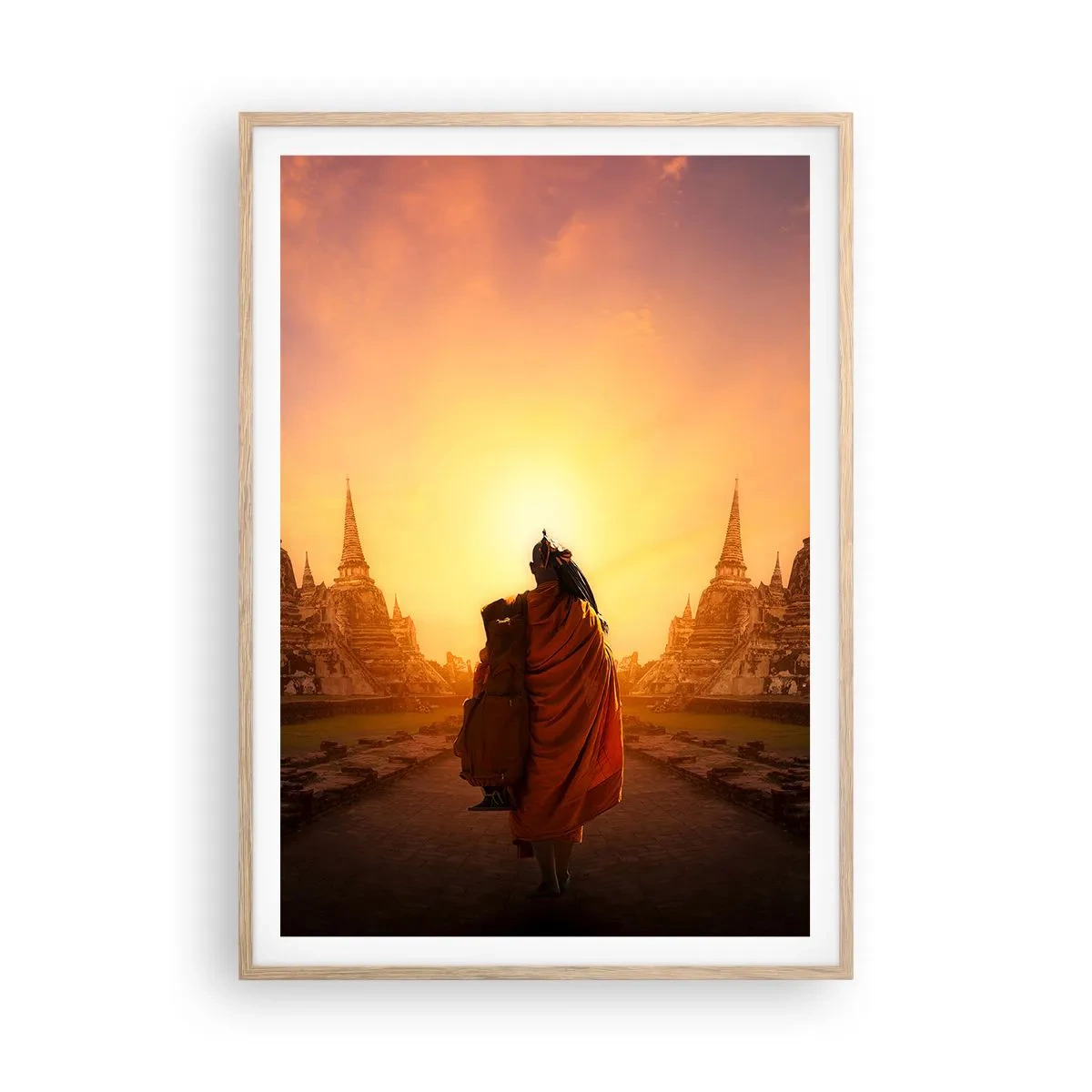 Plakat w ramie jasny dąb - W spokoju przez wieczność - 70x100 cm