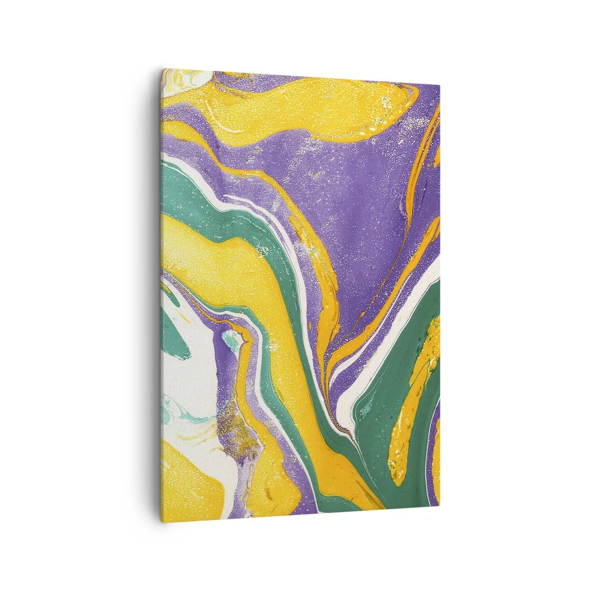 Obraz na płótnie - Abstrakcyjny wzór marmurkowy w żywych barwach - 70x100cm - Fale barw - Nowoczesna dekoracja ścienna do salonu i sypialni ARTTOR