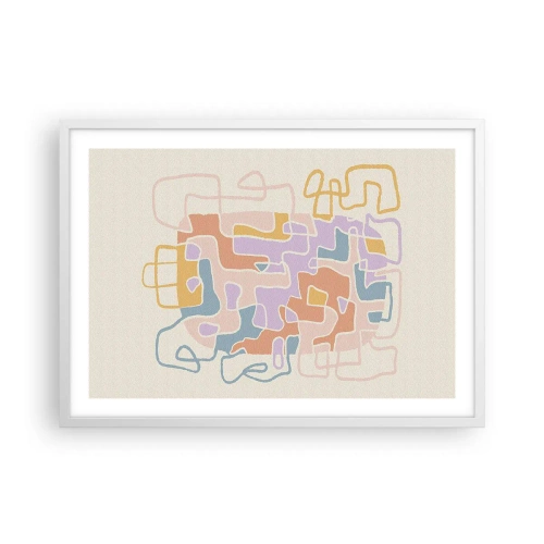 Plakat w białej ramie - Labirynt – radosna przygoda - 70x50 cm