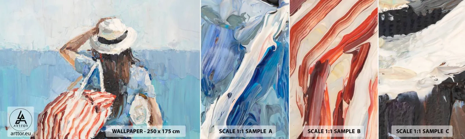 Fototapeta Próbka Samoprzylepna Deluxe Sticker - Witaj na wakacjach - Plaża, Kobieta, Marynistyczny - 100x30 cm