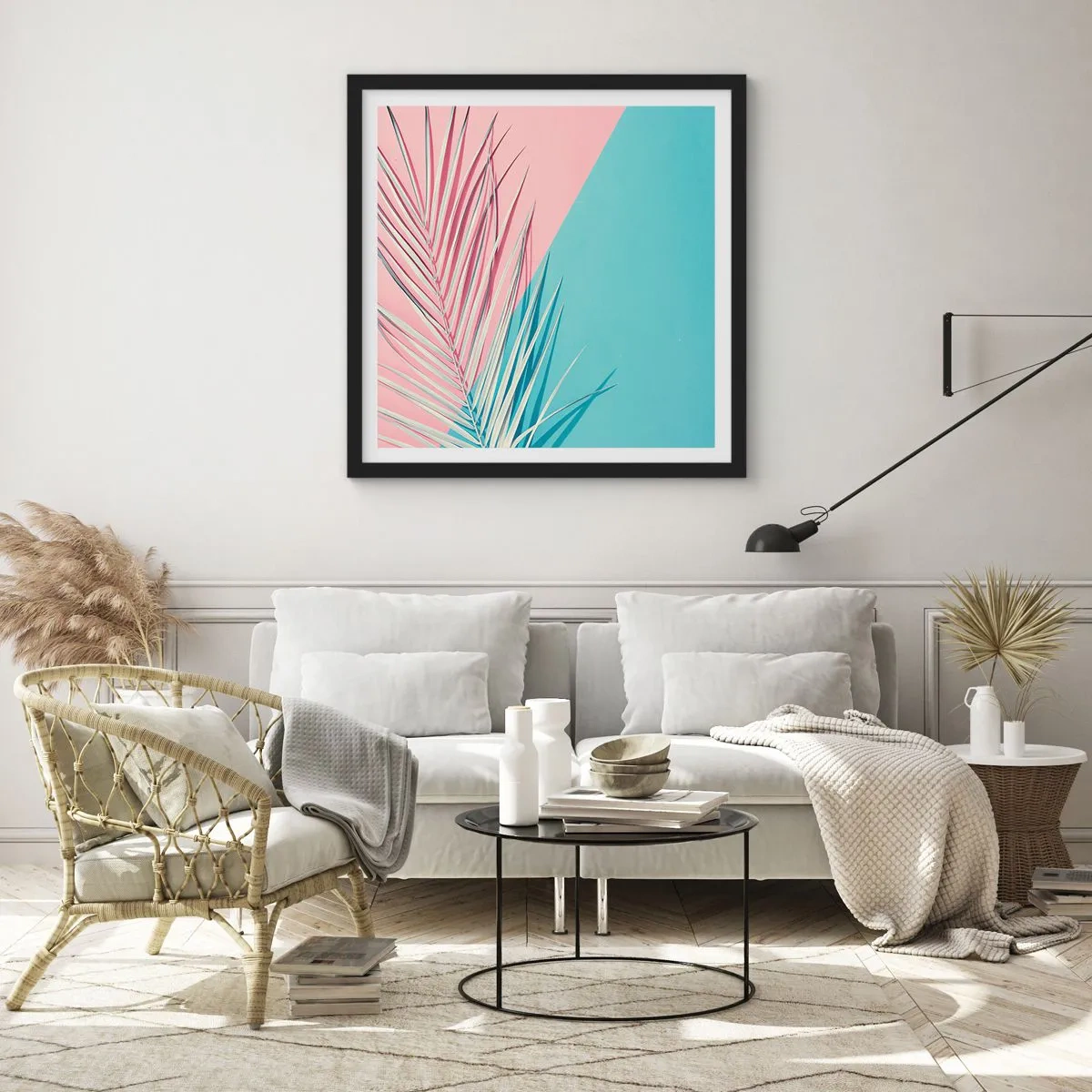 Plakat w czarnej ramie - Tropikalna impresja - 60x60 cm