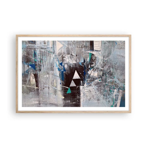 Plakat w ramie jasny dąb - Nadrzędny porządek trójkątów - 91x61 cm