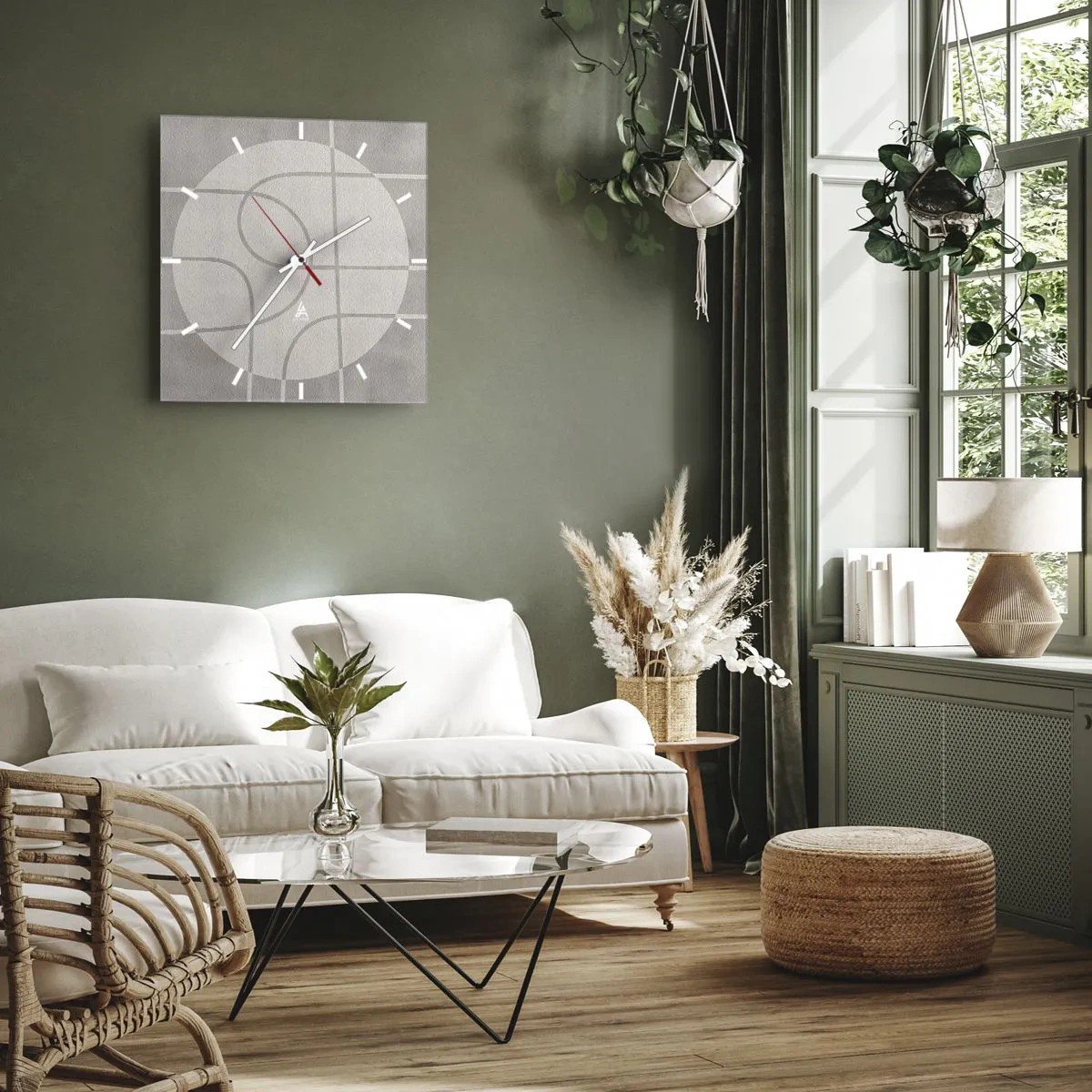 Zegar ścienny - Koliście i na wprost - 30x30 cm