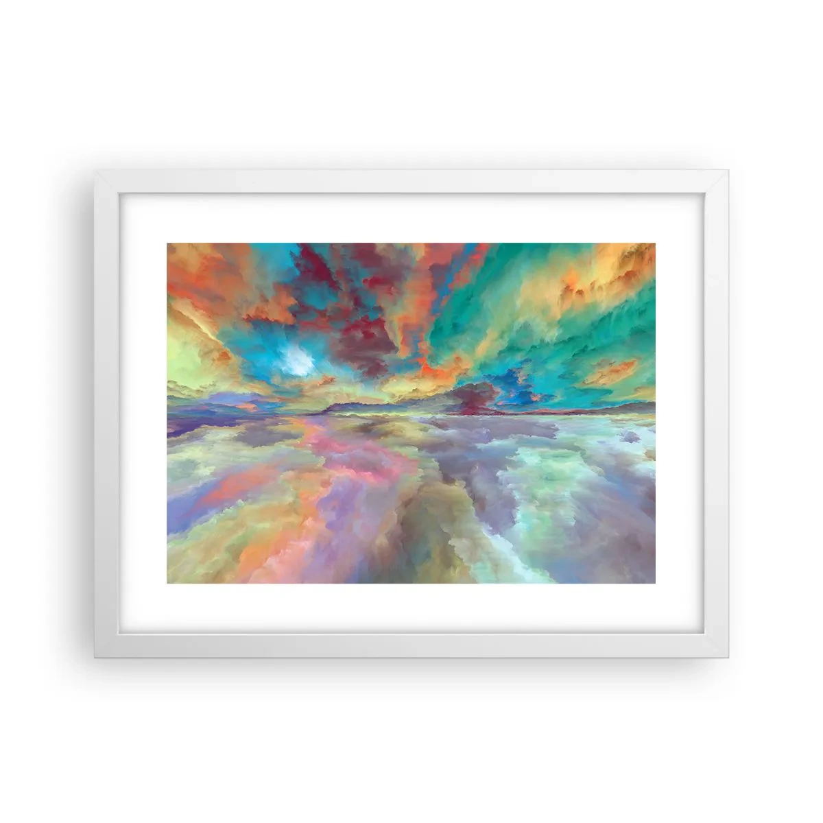 Plakat w białej ramie - Dwa nieba - 40x30 cm