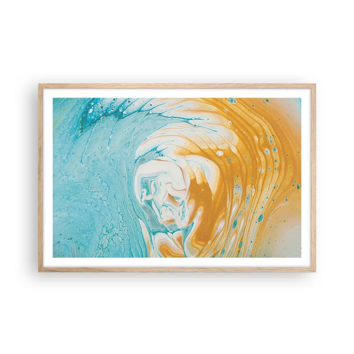 Plakat w ramie jasny dąb - Pastelowy wir - 91x61 cm